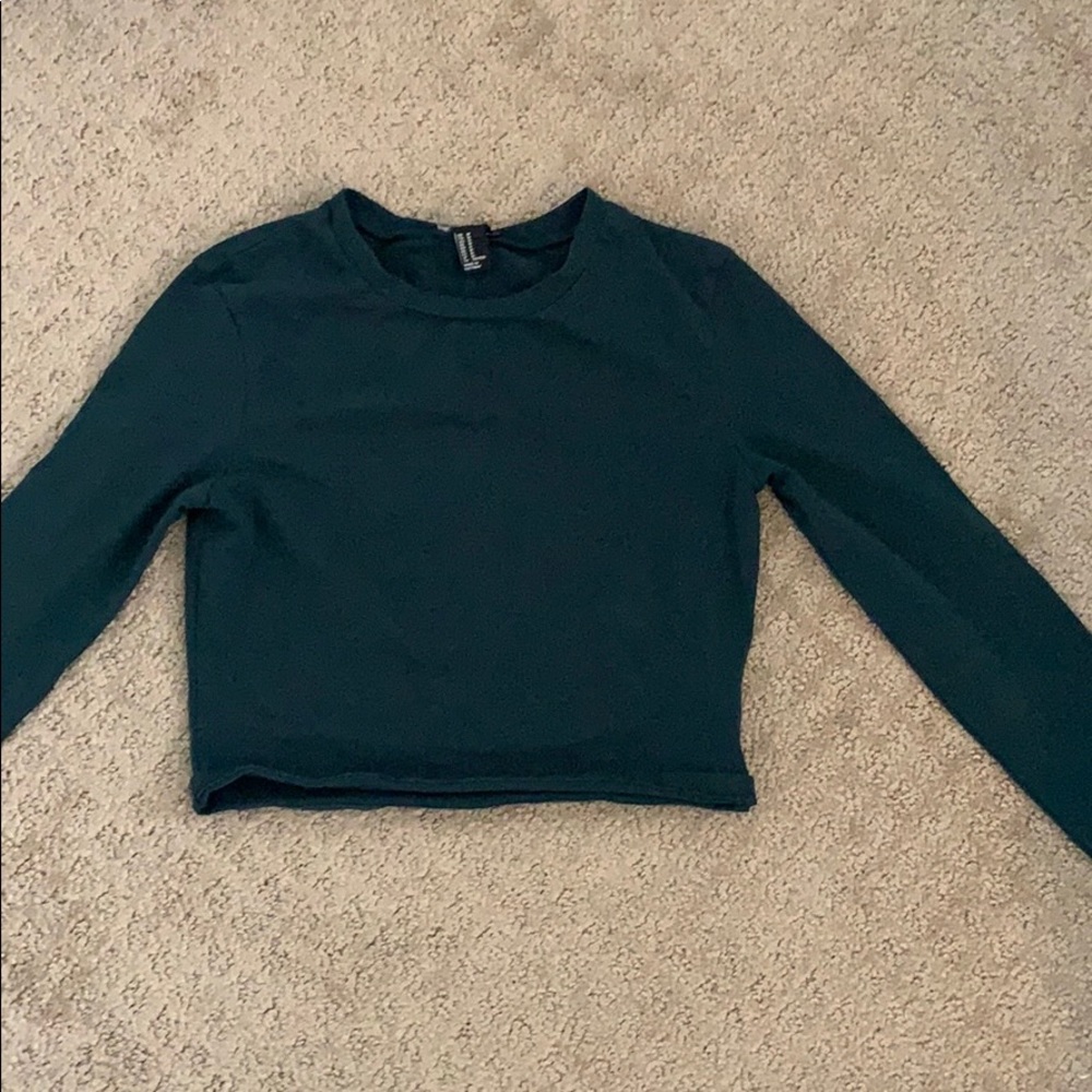 forever 21 dark green crop top!